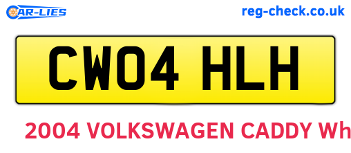 CW04HLH are the vehicle registration plates.