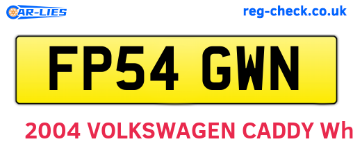 FP54GWN are the vehicle registration plates.