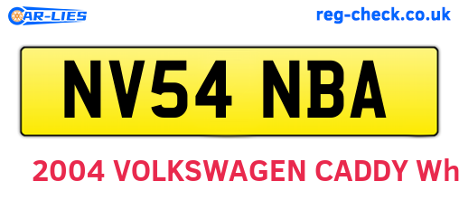 NV54NBA are the vehicle registration plates.