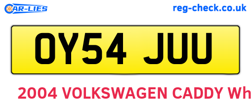 OY54JUU are the vehicle registration plates.