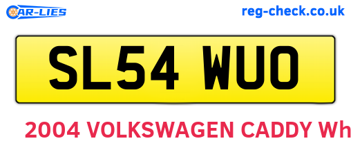 SL54WUO are the vehicle registration plates.