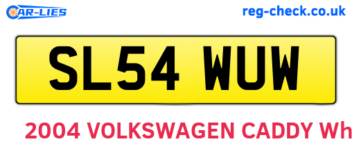 SL54WUW are the vehicle registration plates.