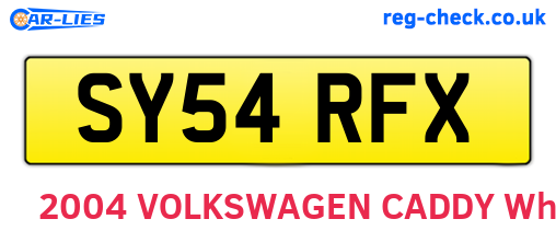 SY54RFX are the vehicle registration plates.