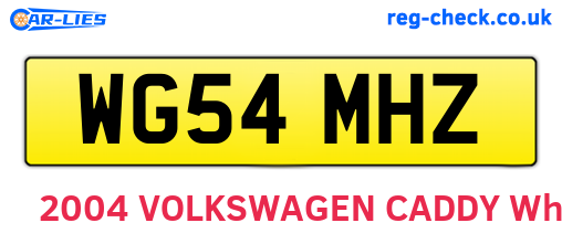 WG54MHZ are the vehicle registration plates.
