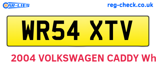 WR54XTV are the vehicle registration plates.