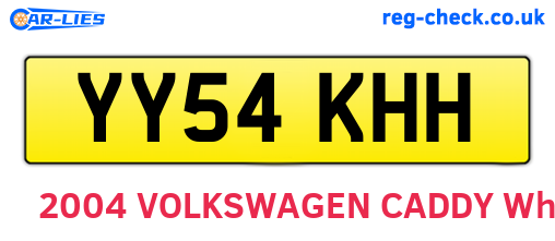 YY54KHH are the vehicle registration plates.