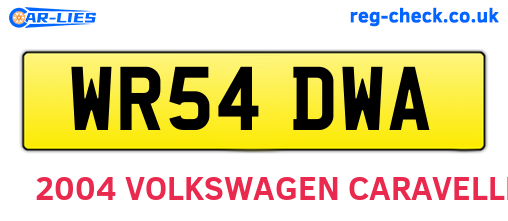 WR54DWA are the vehicle registration plates.