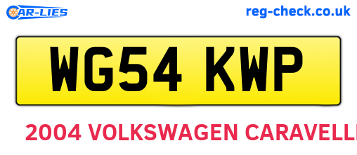WG54KWP are the vehicle registration plates.