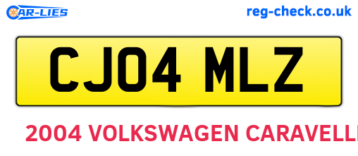 CJ04MLZ are the vehicle registration plates.