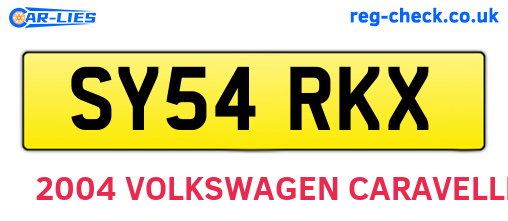 SY54RKX are the vehicle registration plates.