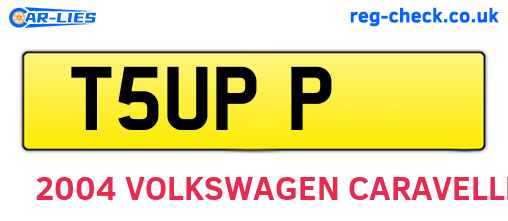 T5UPP are the vehicle registration plates.