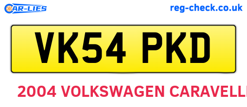 VK54PKD are the vehicle registration plates.