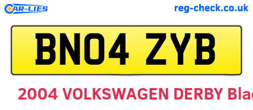 BN04ZYB are the vehicle registration plates.