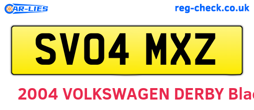 SV04MXZ are the vehicle registration plates.