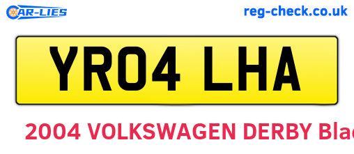 YR04LHA are the vehicle registration plates.