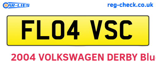 FL04VSC are the vehicle registration plates.