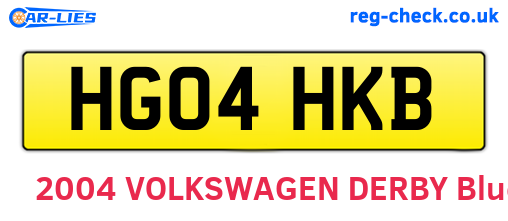 HG04HKB are the vehicle registration plates.