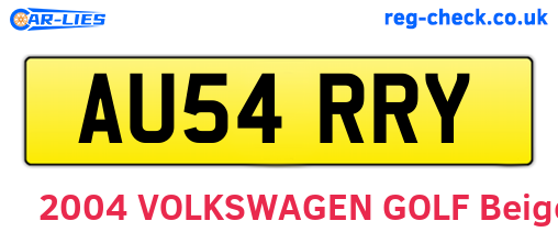 AU54RRY are the vehicle registration plates.