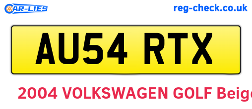 AU54RTX are the vehicle registration plates.