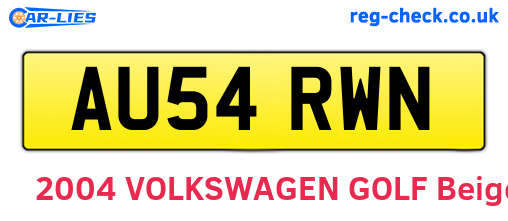 AU54RWN are the vehicle registration plates.