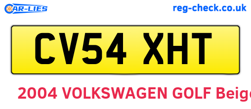 CV54XHT are the vehicle registration plates.