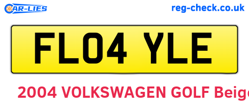 FL04YLE are the vehicle registration plates.