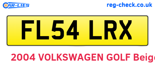 FL54LRX are the vehicle registration plates.