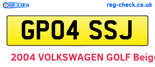 GP04SSJ are the vehicle registration plates.