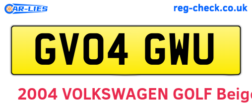 GV04GWU are the vehicle registration plates.