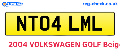 NT04LML are the vehicle registration plates.