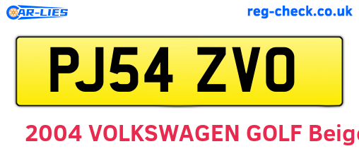 PJ54ZVO are the vehicle registration plates.