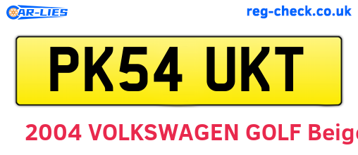 PK54UKT are the vehicle registration plates.