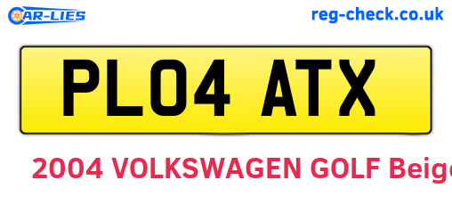 PL04ATX are the vehicle registration plates.