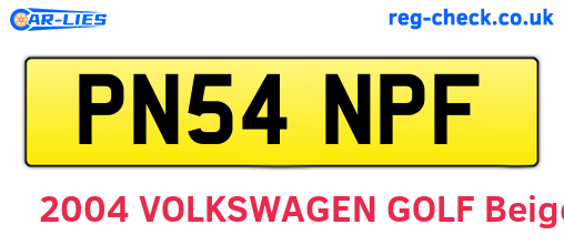 PN54NPF are the vehicle registration plates.