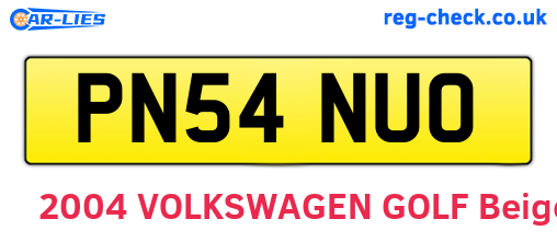 PN54NUO are the vehicle registration plates.