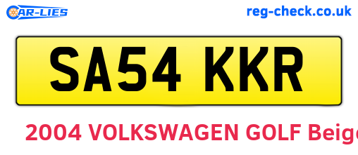 SA54KKR are the vehicle registration plates.