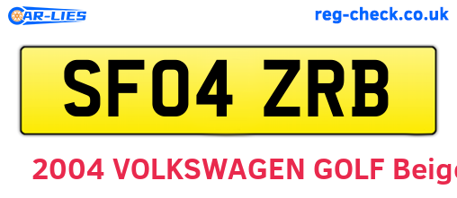 SF04ZRB are the vehicle registration plates.