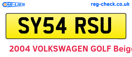 SY54RSU are the vehicle registration plates.