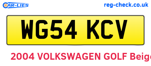 WG54KCV are the vehicle registration plates.