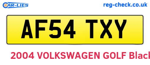 AF54TXY are the vehicle registration plates.