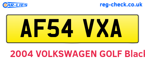 AF54VXA are the vehicle registration plates.