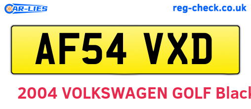 AF54VXD are the vehicle registration plates.
