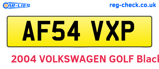 AF54VXP are the vehicle registration plates.