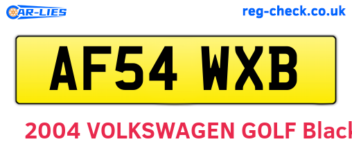 AF54WXB are the vehicle registration plates.