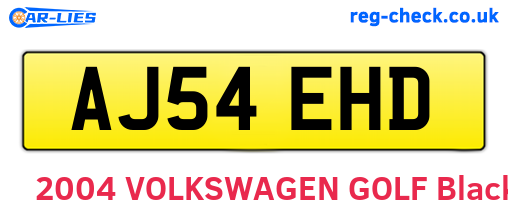 AJ54EHD are the vehicle registration plates.