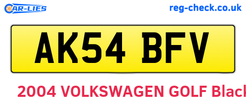 AK54BFV are the vehicle registration plates.