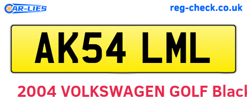 AK54LML are the vehicle registration plates.