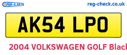 AK54LPO are the vehicle registration plates.