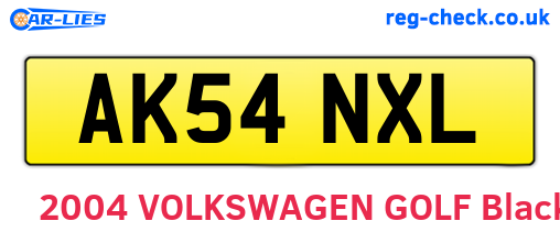 AK54NXL are the vehicle registration plates.