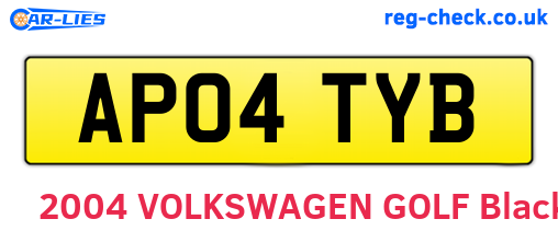 AP04TYB are the vehicle registration plates.